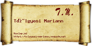 Tölgyesi Mariann névjegykártya