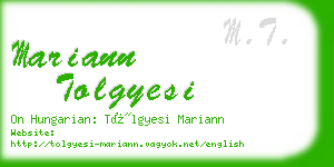 mariann tolgyesi business card